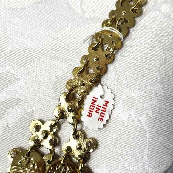 Belly Dance Gold  Metal Coin Boho Bra Y2K NWT NOS - Picture 6 of 12